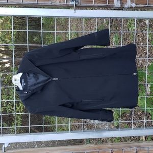 Anne Klein black midweight hooded raincoat, size M